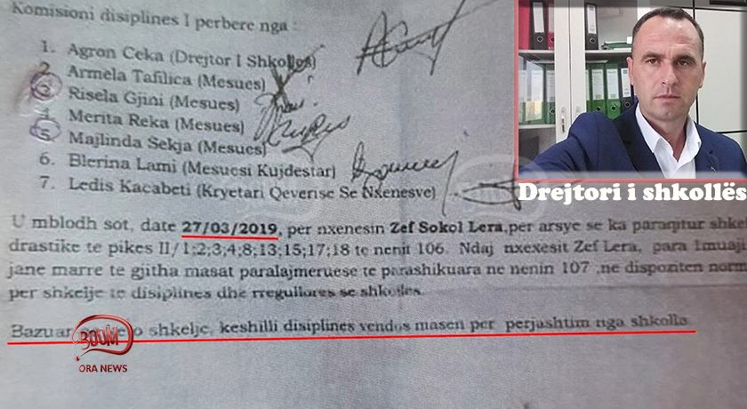 Falsifikoi notat, policia ndalon ish drejtorin e Shkollës Pyjore në Shkodër pas denoncimit të BOOM