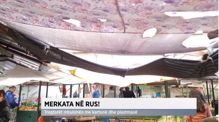 Shkodër/ Merkata e Rusit, tregtarët mbulohen me kartonë dhe plastmasë…