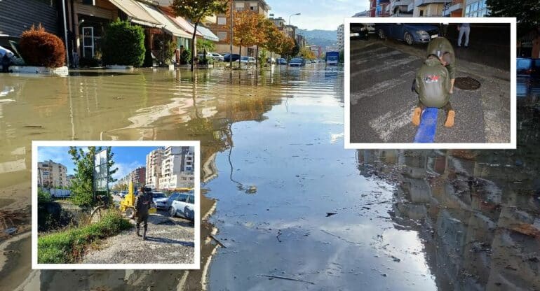 FOTO/ Vlora “mbulohet” nga uji, ministri Vengu jep përditësim mbi situatën pas reshjeve: Forcat e emergjencës në gatishmëri